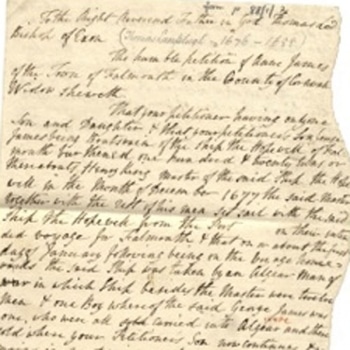 A photo of part of a letter written by Anne James.