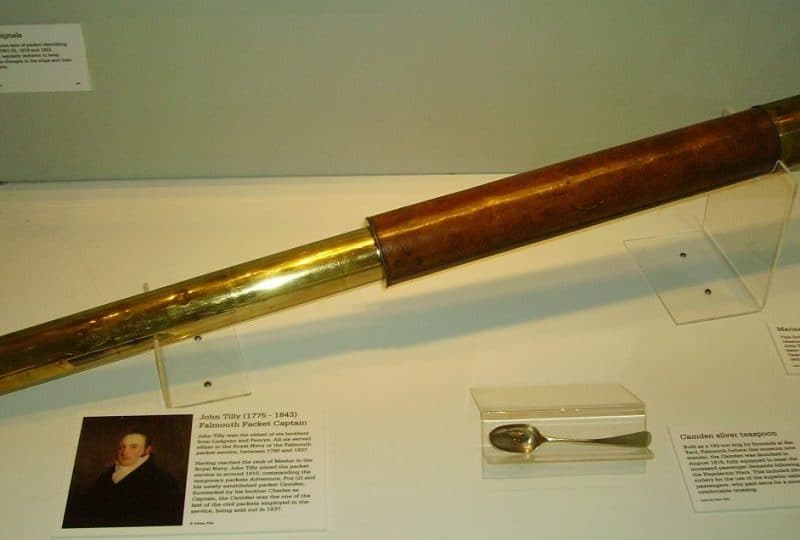 Photo of Captain John Tilly's telescope, on display at the Museum.