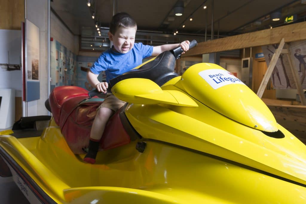 James on The Jetski in the Survival Zone at The National Maritime Museum Cornwall
