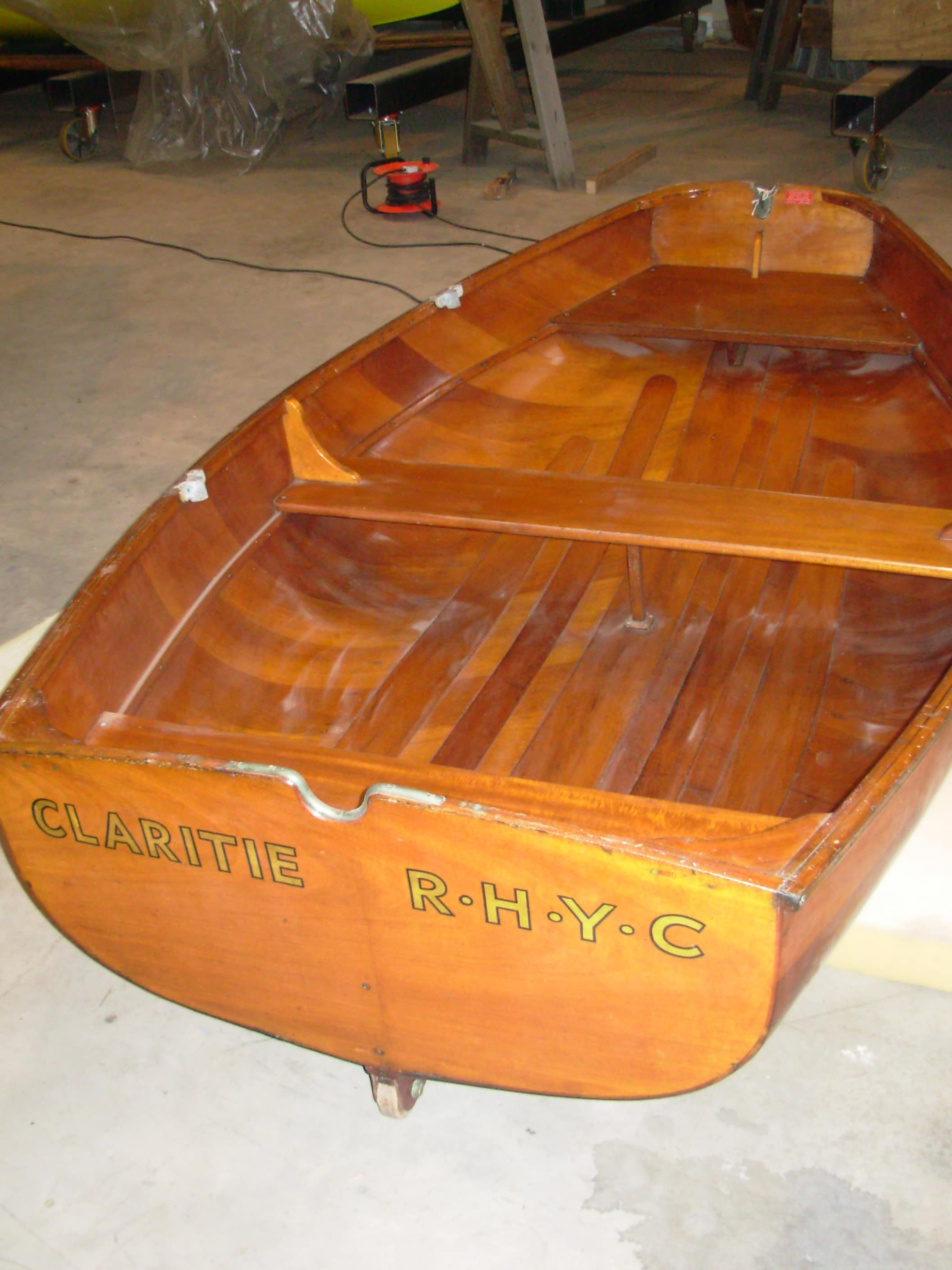 wooden pram boat