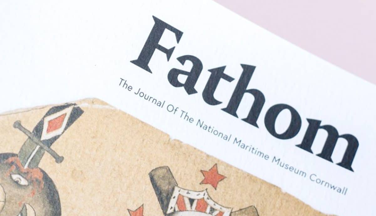 A close-up photo of the front page of an edition of 'Fathom', the Museum's journal.