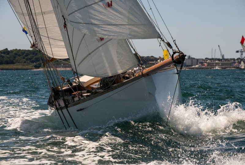 Photo of the 'Curlew' sailing as part of the Falmouth Classics.