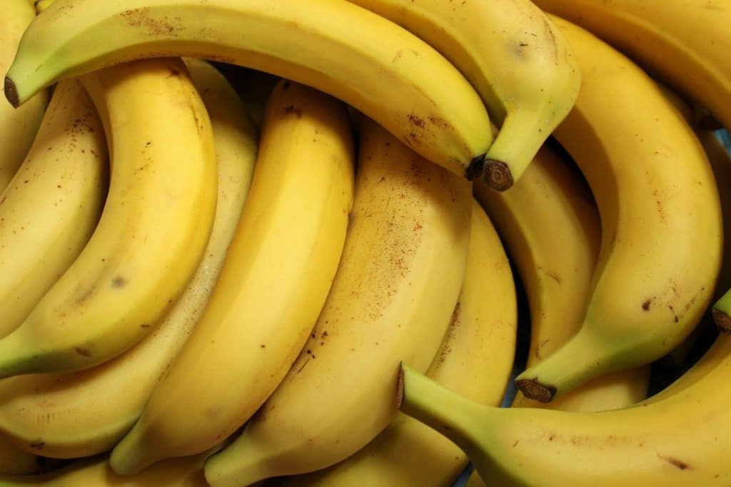 A close-up image of a bunch of bananas.
