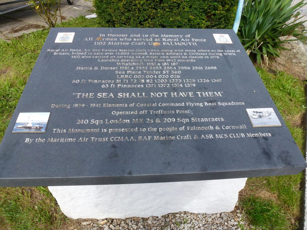 Top-down view of the Memorial for 1102 Marine Craft Unit at Grove Place, Falmouth.