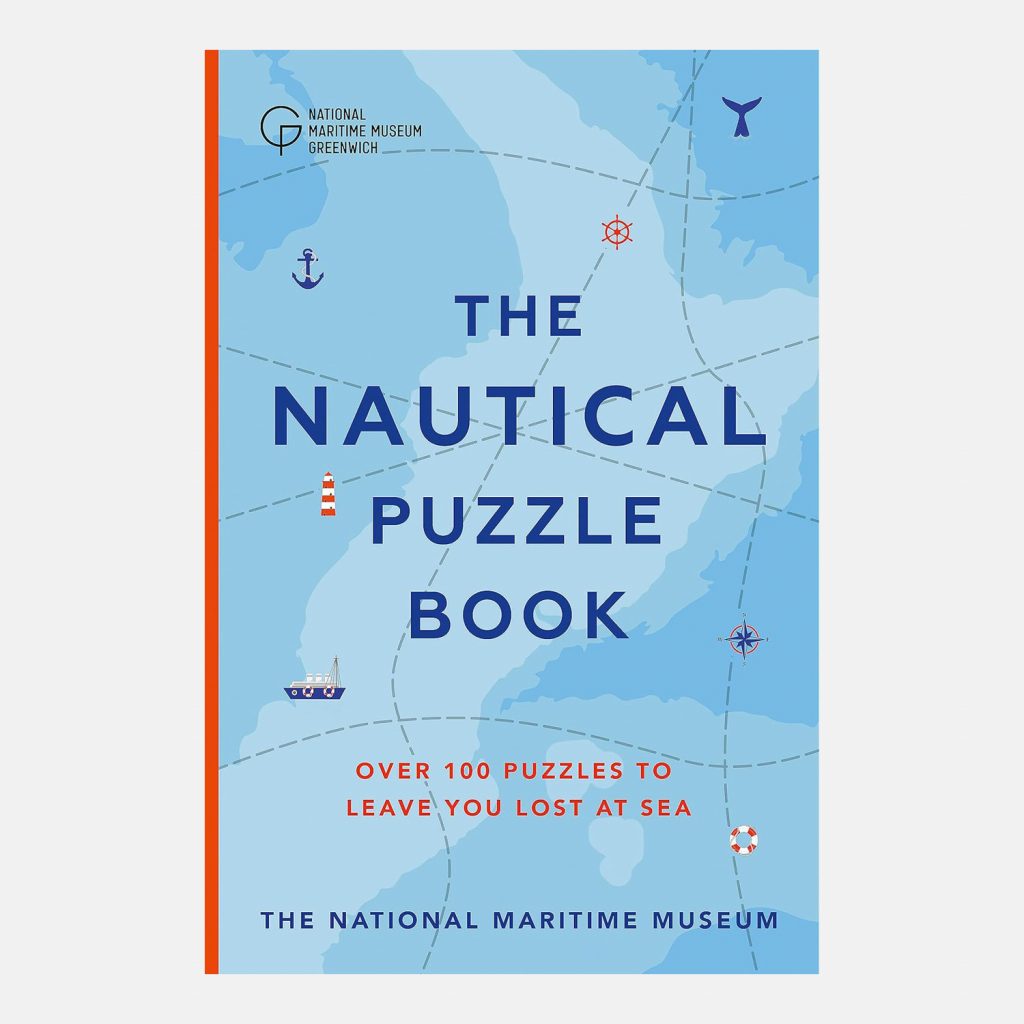 A scan of the front cover of The Nautical Puzzle Book by the National Maritime Museum.