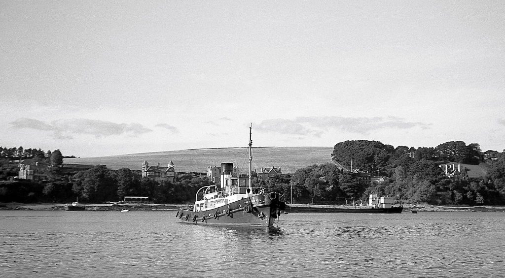 Codicote Scot, later St Levan in Falmouth Harbour. Taken in August 1957.