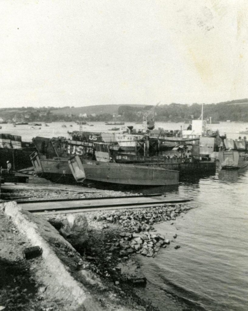 The hard at Grove Place Beach in Falmouth was used for the smaller landing craft and assault ships of the US Navy