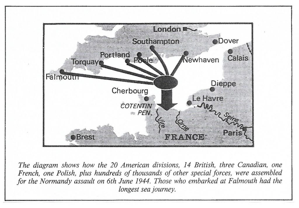 A map diagram from ‘Falmouth at War’