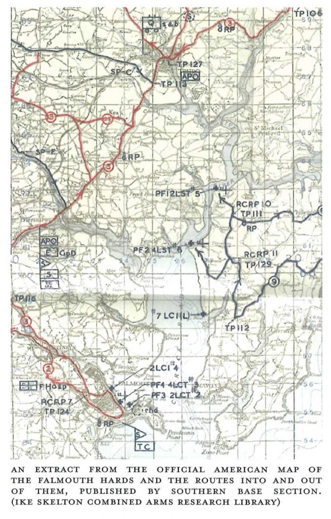 Map of ‘D-Day, Operation Overlord, Cornwall and Preparation for the D-Day landings