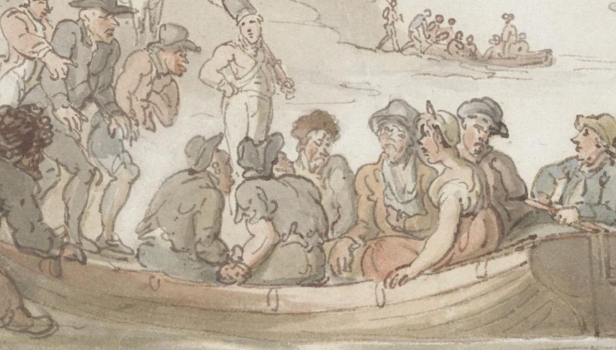 A painting of Convicts embarking for Botany Bay - T. Rowlandson. Credit: National Library of Australia.