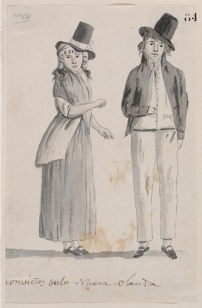 An illustration of two people in black and white.