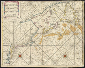 An illustrated chart of Newfoundland and North American Coast from 1694
