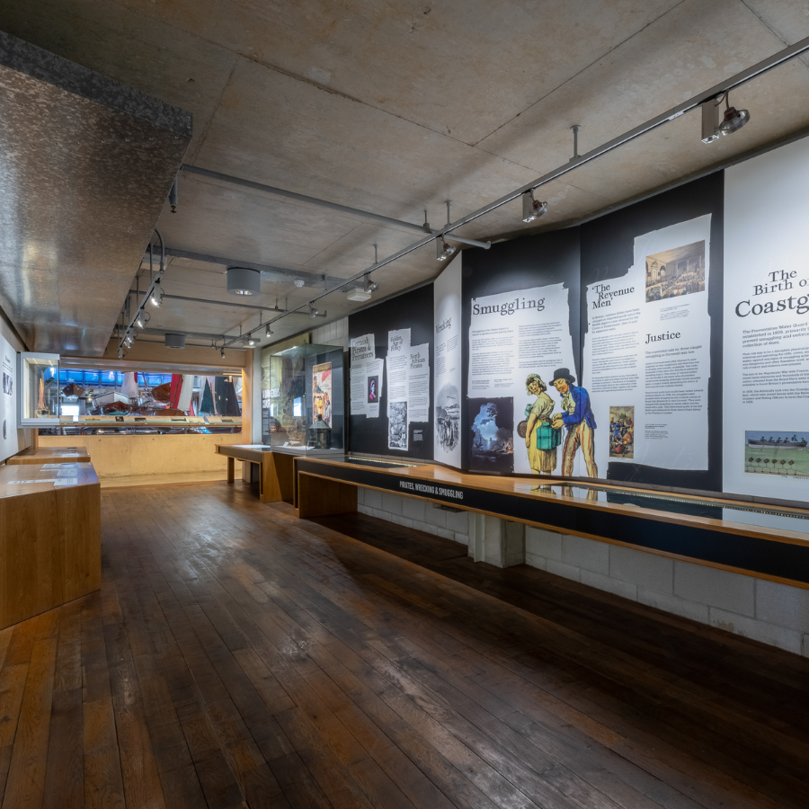 Display in the Cornwall Galleries at National Maritime Museum Cornwall.